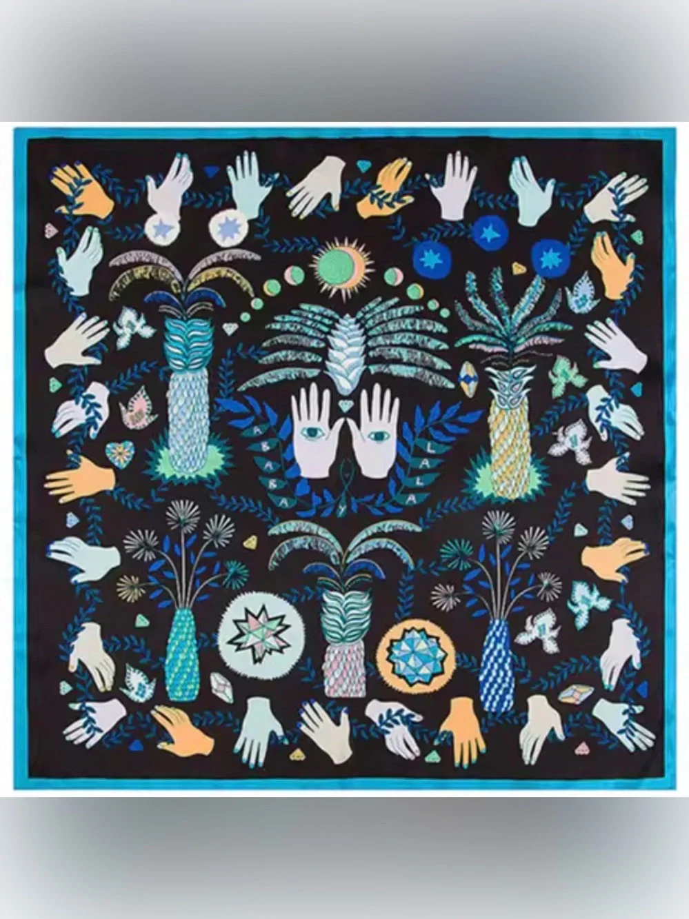 Sparking for Love “Good Luck/Evil Eye” Square Scarves X Two 23” EUC
